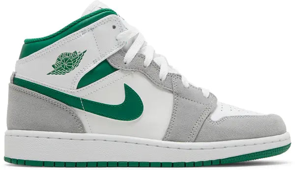 Air Jordan 1 Mid SE GS 'Grey Pine Green'