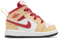 2022 Air Jordan 1 Mid TD 'Light Curry Cardinal Red'