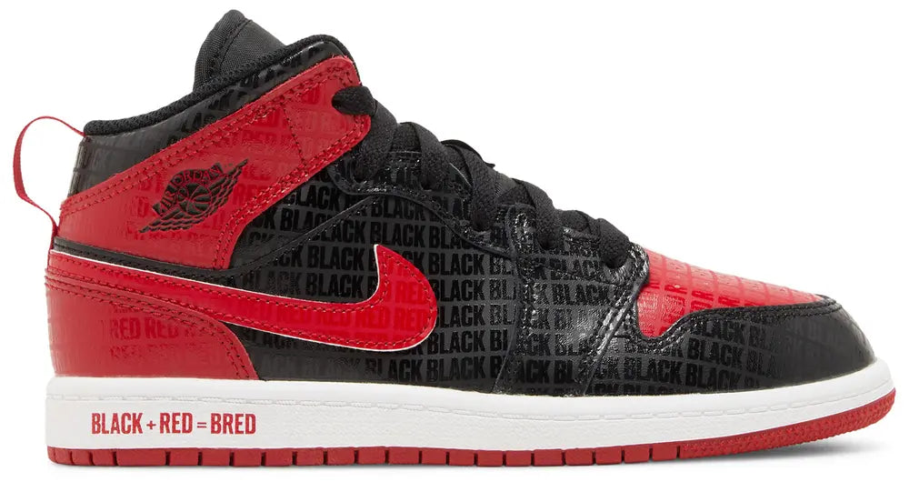 2022 Air Jordan 1 Mid SS PS 'Black + Red = Bred