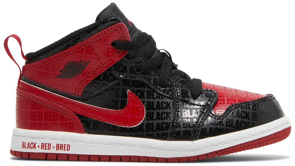 2022 Air Jordan 1 Mid SS TD 'Black + Red = Bred'