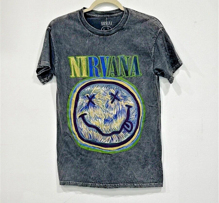 Nirvana Smiley Face Brush Stroke Tshirt