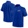 Buffalo Bills Nike Royal Sideline Coach Short Sleeve Hoodie Quarter-Zip Jacket